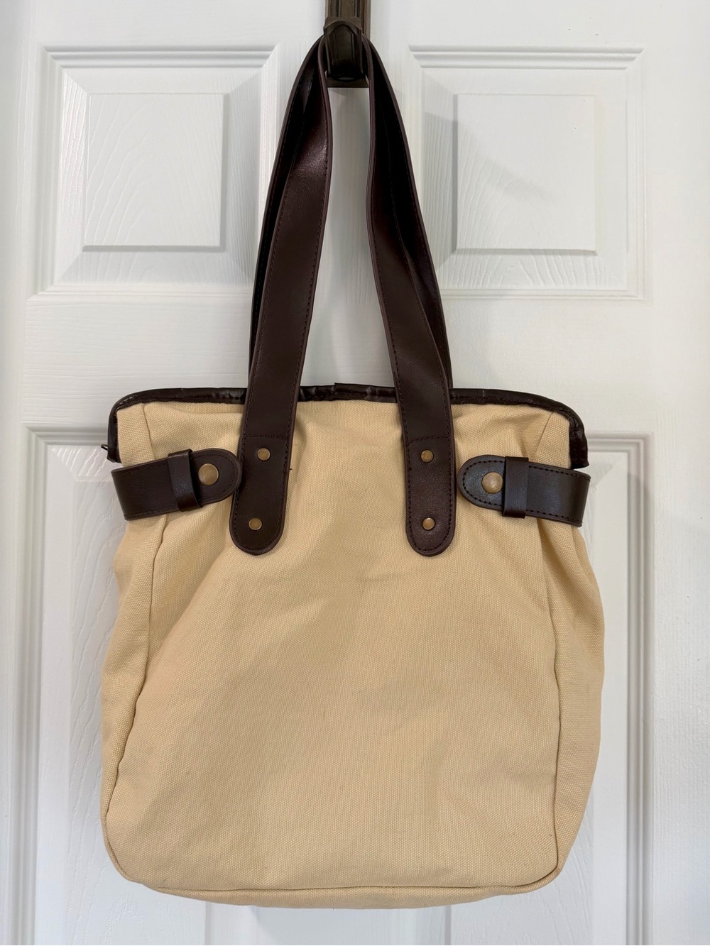 Harry Potter Hogwarts Railways Canvas Tote Genuine Leather Trim Dark Academia - Picture 2 of 12